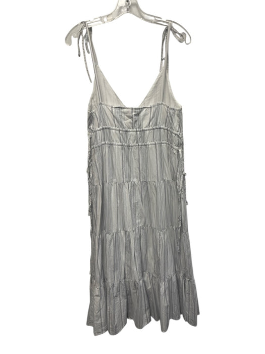 Rails Size M White multi Cotton Blend V Neck Striped tie shoulder straps Dress White multi / M