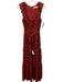 Eliza J Size 6 Deep Red Poly Blend Sleeveless Lace Tie Belt Maxi Dress Deep Red / 6