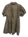 Entro Size M Brown Multi Cotton Button Front Leopard Print Puff Sleeve Dress Brown Multi / M
