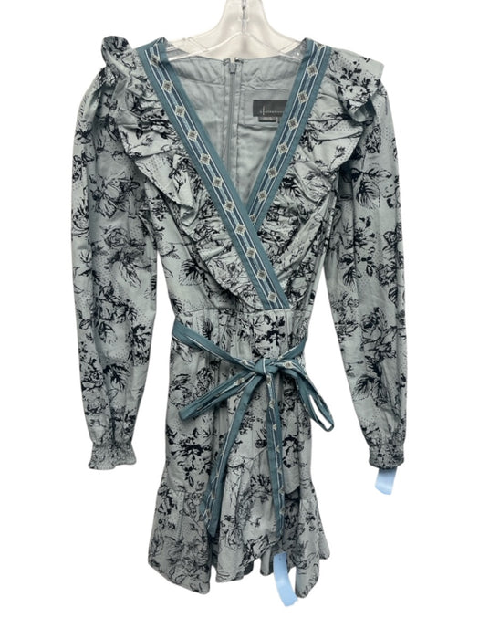 By Anthropologie Size S Blue Multi Cotton Printed Mini Long Sleeve Dress Blue Multi / S