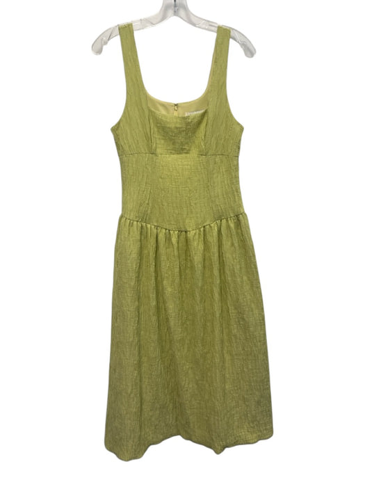 Taylor Size 6 Green Poly Blend Zip Back Sleeveless Textured Maxi Dress Green / 6