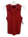 T Tahari Size L Red Rayon Blend Ribbed Sleeveless Button Front Top Red / L