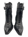 John Fluevog Shoe Size 8 Black Leather Zip Close Pointed Square Toe Boots Black / 8
