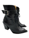 John Fluevog Shoe Size 8 Black Leather Zip Close Pointed Square Toe Boots Black / 8