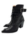 John Fluevog Shoe Size 8 Black Leather Zip Close Pointed Square Toe Boots Black / 8