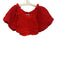 Olivaceous Size M Red Cotton Smocked Puff Sleeve Boat Neck Top Red / M