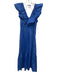 Adrianna Adrianna Papell Size 8 Blue Cotton Tie Back Maxi Ruffles Dress Blue / 8