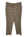 Tanya Taylor Size 6 Brown Multi Poly Blend Zip & Hook Closure Plaid Pants Brown Multi / 6