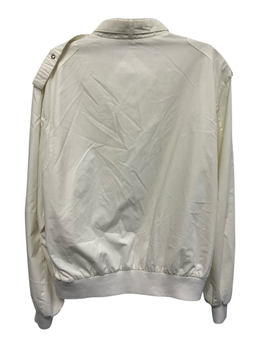 Members Only Size 44 White Synthetic Solid Athletic Zip Up Men's Jacket White / 44