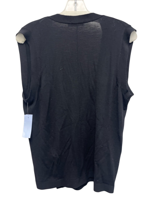 J Lindeberg Size S Black Wool Solid Vest Men's Sweater Black / S