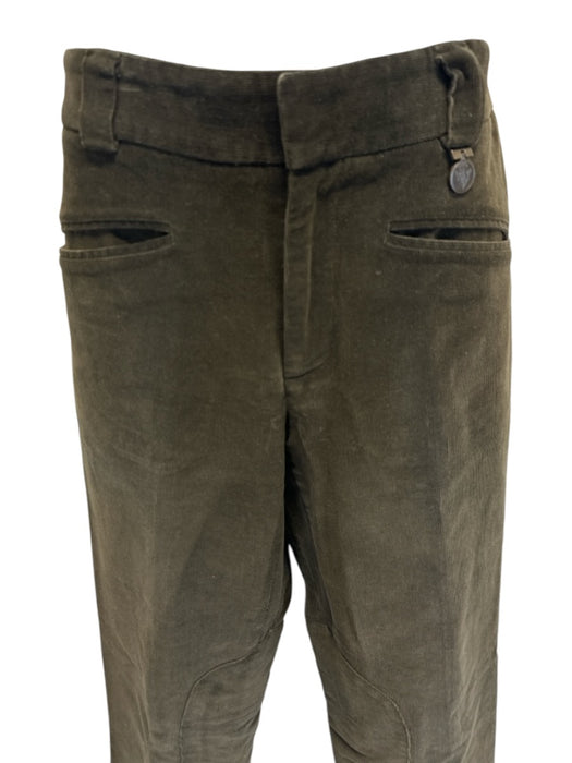 Gucci Size 48 Olive Green Cotton Cordouroy Khaki Slim Men's Pants Olive Green / 48