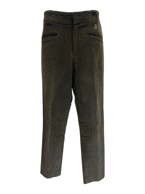 Gucci Size 48 Olive Green Cotton Cordouroy Khaki Slim Men's Pants Olive Green / 48