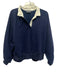 Hudson Gray Size M Navy Blue & White Polyester Blend Fleece Pull Over Sweater Navy Blue & White / M