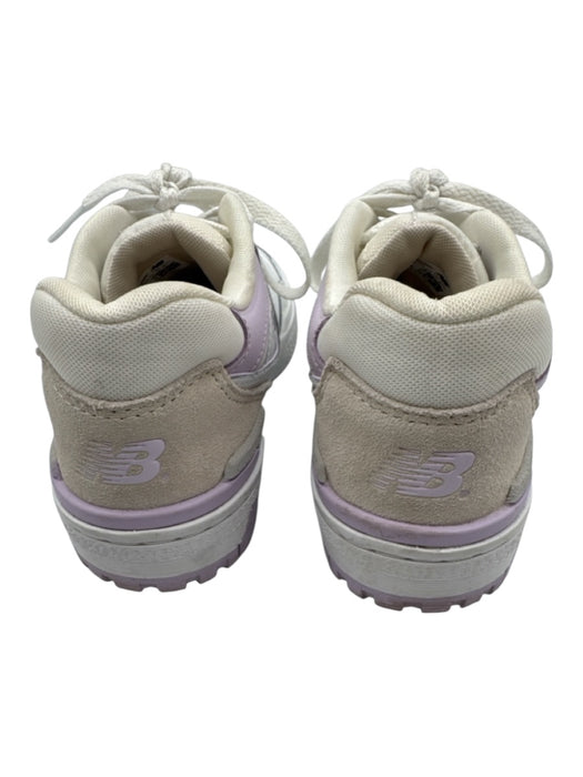 New Balance Shoe Size 5.5 White & Purple Leather Upper Lace Up Low Top Sneakers White & Purple / 5.5