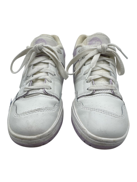 New Balance Shoe Size 5.5 White & Purple Leather Upper Lace Up Low Top Sneakers White & Purple / 5.5