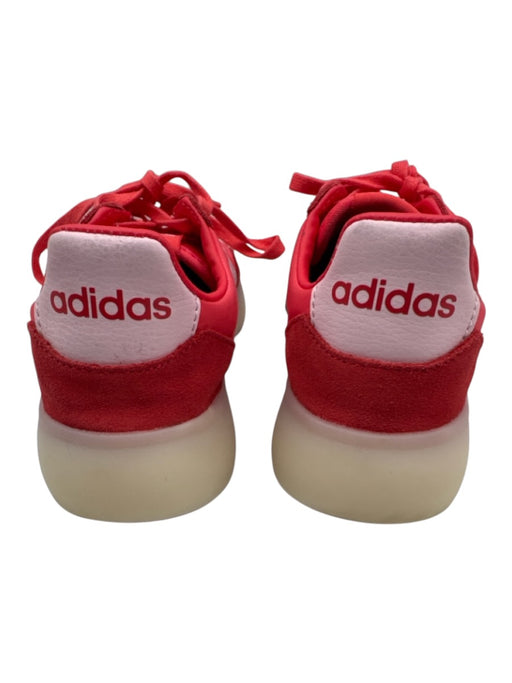 Adidas Shoe Size 7 Red & Pink Suede & Synthetic Gum sole 3 Stripe Sneakers Red & Pink / 7
