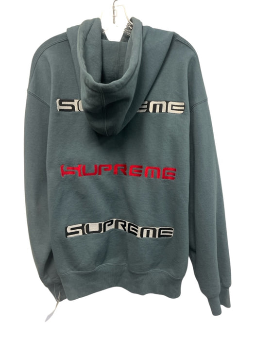 supreme AS IS Size M Blue Cotton Solid Hoodie Men's Jacket Blue / M