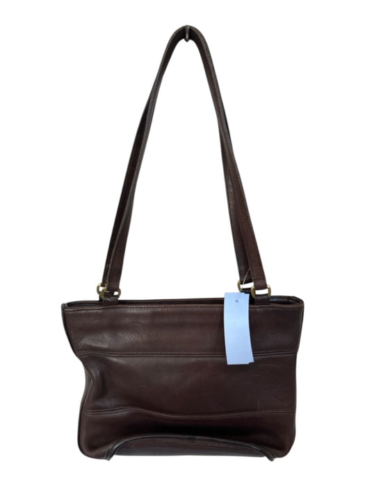 Coach Chocolate Gold Hardware Zip Close Inner Pocket shoulder straps Bag Chocolate