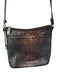 Brahmin chrome Leather Reptile Back Pocket Gold Hardware Cross Body Purse chrome
