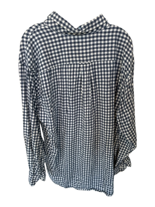 Onward Reserve Size XL Blue & White Cotton Plaid Button Down Collar Men's Shirt Blue & White / XL