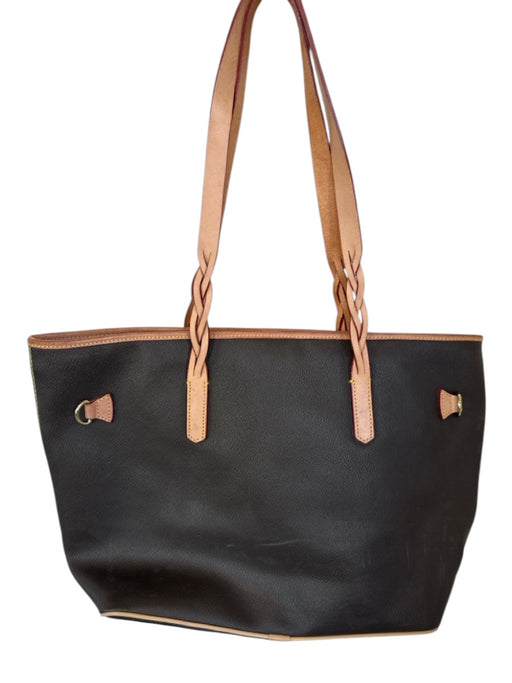 Dooney & Bourke Brown & Beige Leather Button closure Top Handle Bag Brown & Beige