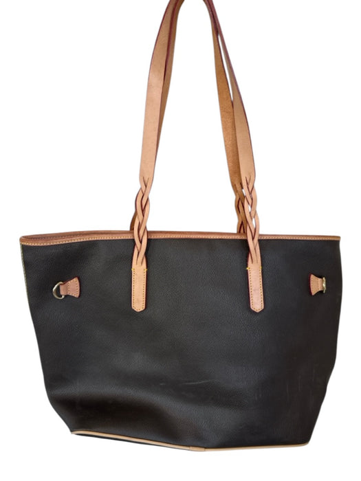 Dooney & Bourke Brown & Beige Leather Button closure Top Handle Bag Brown & Beige