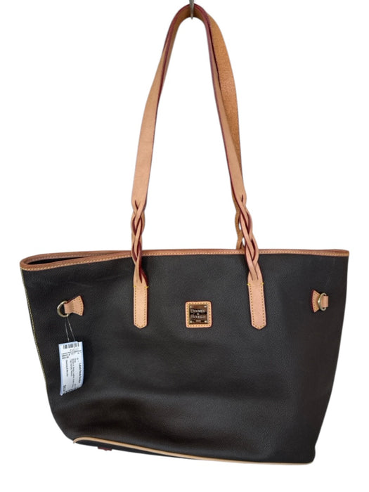 Dooney & Bourke Brown & Beige Leather Button closure Top Handle Bag Brown & Beige