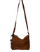 Margot Brown Leather Gold hardware Square Zip Close Cross Body Bag Brown