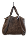 Elie Tahari Brown Leather Gathered Top Handle Zip Close Brass Hardware Bag Brown / L