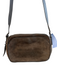 ALLSAINTS Brown Gray Leather Zip Close Silver Hardware Cross Body Strap Bag Brown Gray / S