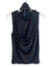 Alice & Olivia Size Est M Black Rayon Blend Sleeveless High Neck Draped back Top Black / Est M