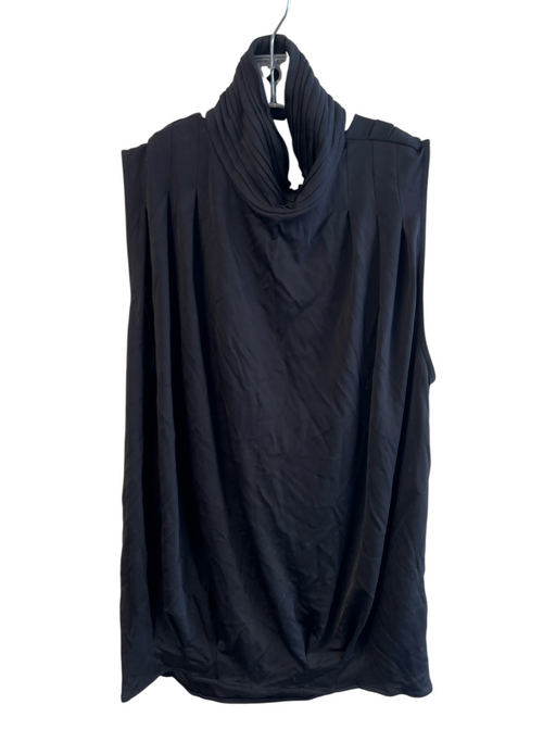 Alice & Olivia Size Est M Black Rayon Blend Sleeveless High Neck Draped back Top Black / Est M