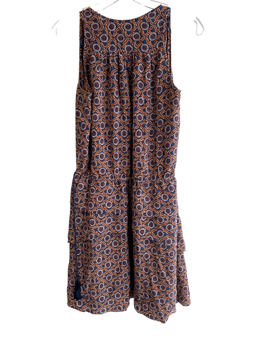 Derek Lam 10 Crosby Size 6 Multi Silk V Neck Sleeveless Abstract Tiered Dress Multi / 6
