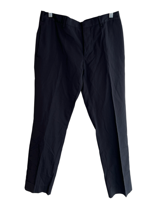 Prada Size 46 Black Polyamide & Cotton Mid Rise Zip Fly Straight Leg Pants Black / 46
