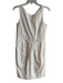 Reiss Size 8 Cream Cotton Blend Round Neck Sleeveless Back Zip Open Back Dress Cream / 8