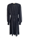 Max Studio Size M Black & White Polyester V Neck Tie Front Long Sleeve Dress Black & White / M