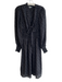 Max Studio Size M Black & White Polyester V Neck Tie Front Long Sleeve Dress Black & White / M