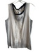 Prada Size L Gray Silk Round Neck Sleeveless Pintucks Gradient Top Gray / L