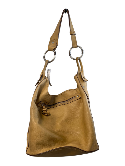 Ruehl No.925 Tan Leather Top & Cardigan Handle Inside & Out Pockets Tote Bag Tan / L