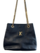 Paloma Picasso Black Leather Chain Strap Gold Tone Hardware Bag Black / S