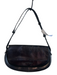 Kenneth Cole Black Leather Fold Over Top Handle Inside Pocket Bag Black / S