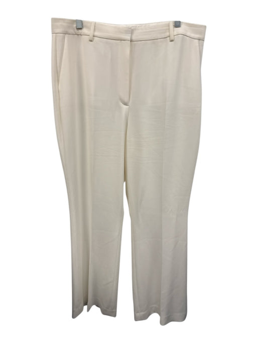 Theory Size 16 Cream White Triacetate Blend Pockets High Rise Wide Leg Pants Cream White / 16