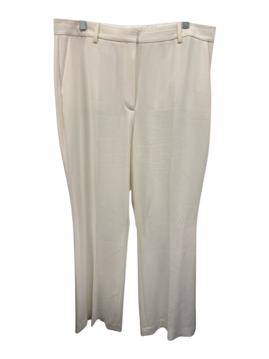 Theory Size 16 Cream White Triacetate Blend Pockets High Rise Wide Leg Pants Cream White / 16