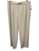 Vince Size 14 Cream Beige Polyester Blend Straight Leg Pleated Pants Cream Beige / 14