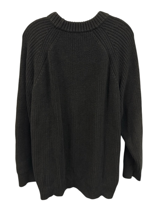 Jenni Kayne Size XXL Black Cotton Long Sleeve Fisherman Sweater Black / XXL