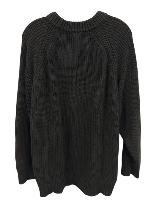 Jenni Kayne Size XXL Black Cotton Long Sleeve Fisherman Sweater Black / XXL