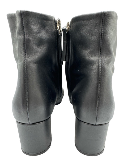 Theory Shoe Size 41 Black Leather Side Zip Toe Cap Almond Toe Block heel Booties Black / 41