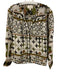 Cleobella Size M White, Brown & Green Cotton Printed Button Front V Neck Top White, Brown & Green / M