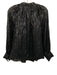Rebecca Taylor Size 6 Black Silk Blend Metallic Accent Keyhole Front Top Black / 6
