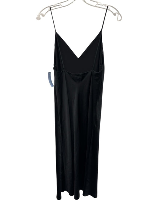 Rag & Bone Size 4 Black Silk Lined V Neck Spaghetti Strap Midi Dress Black / 4